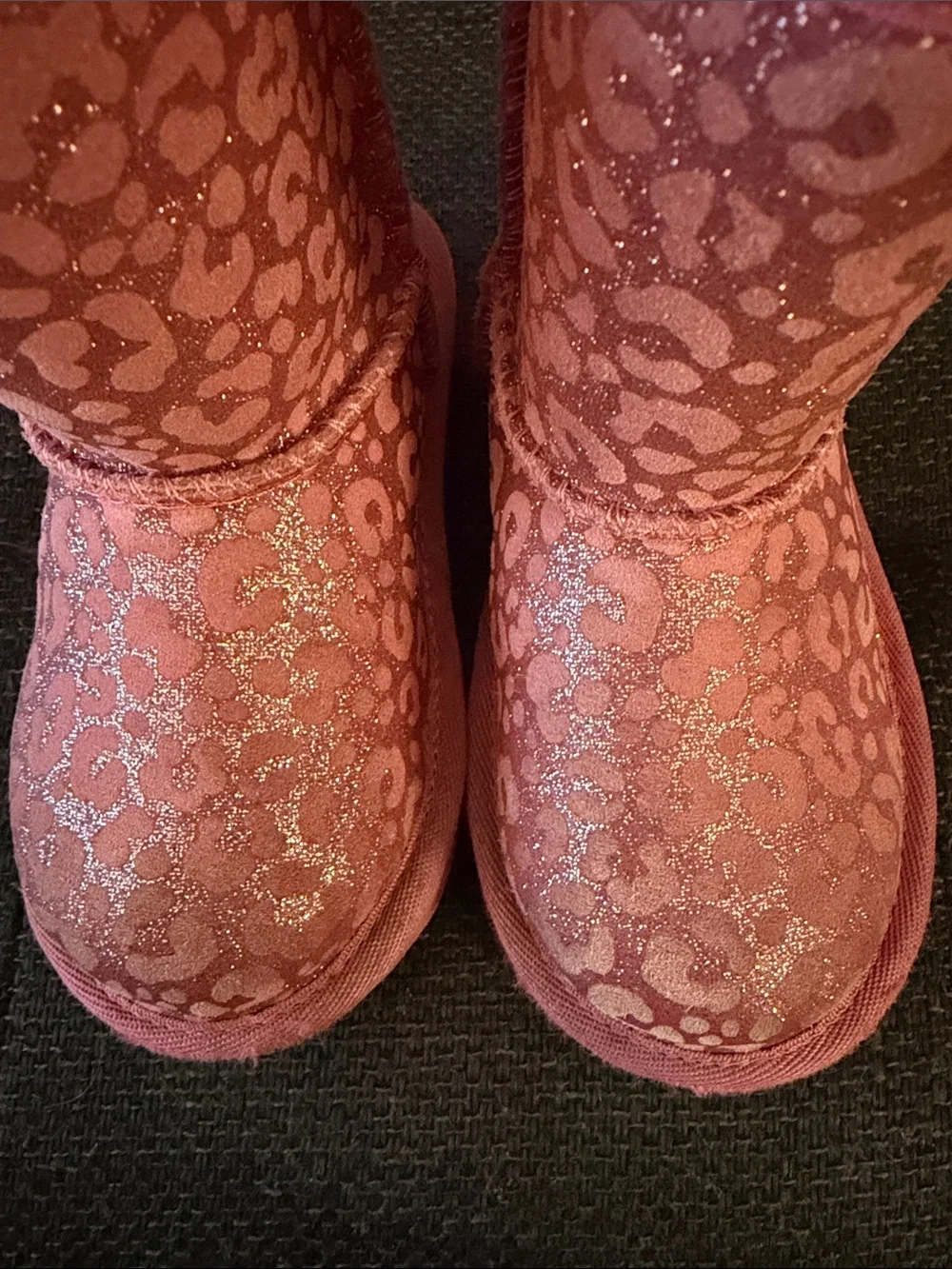 UGG Pink Glitter Leopard Kids Boots